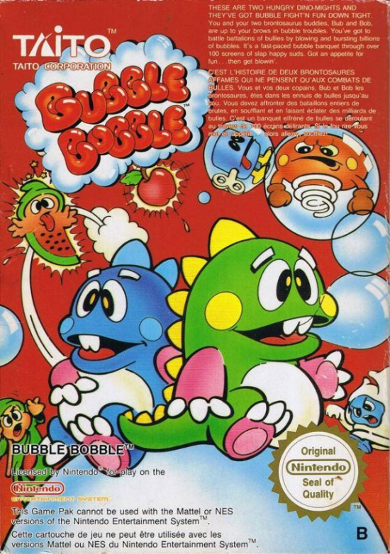 Bubble Bobble NES Cover